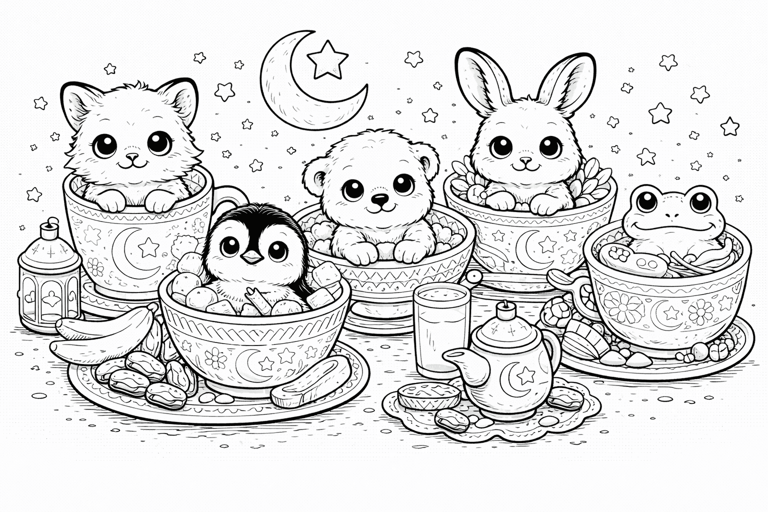 Animales Tazas para colorear