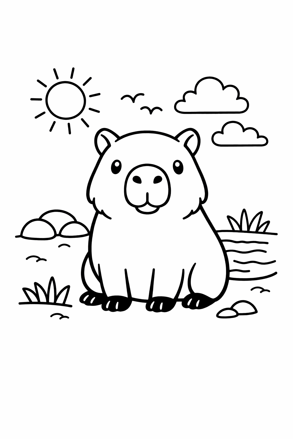 Capybara Campo para colorear
