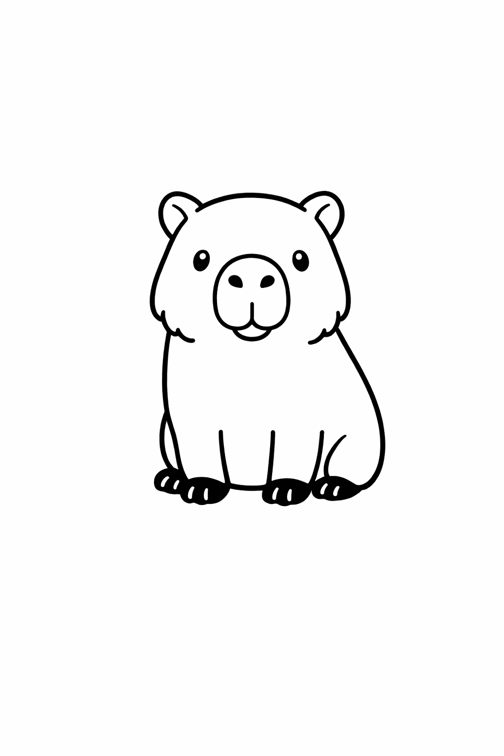 Capybara Simple para colorear