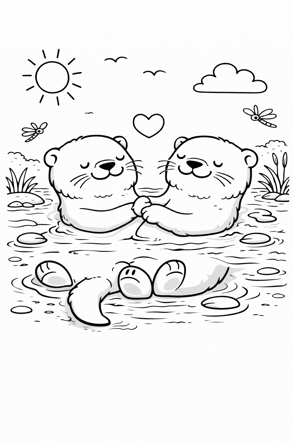 Nutria Doble Mano para colorear