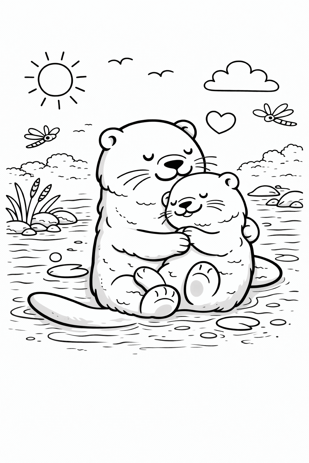 Nutria Flor para colorear