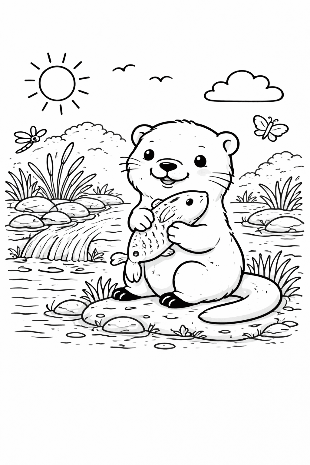 Nutria Pez para colorear