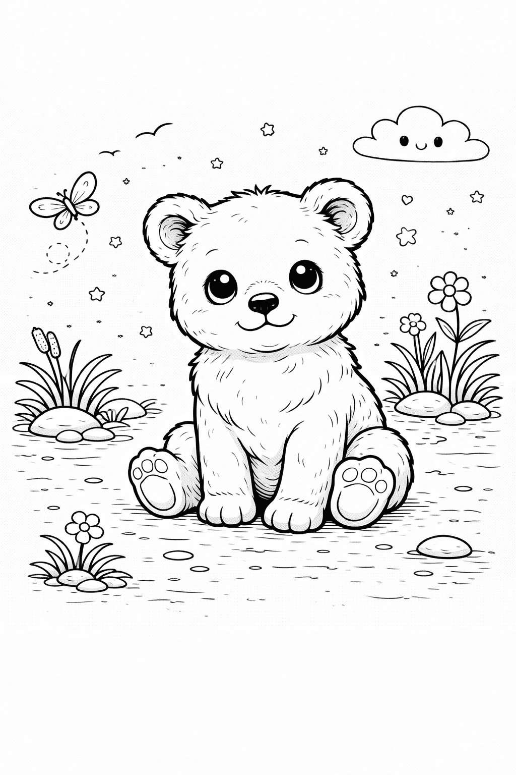 Oso Cachorro para colorear