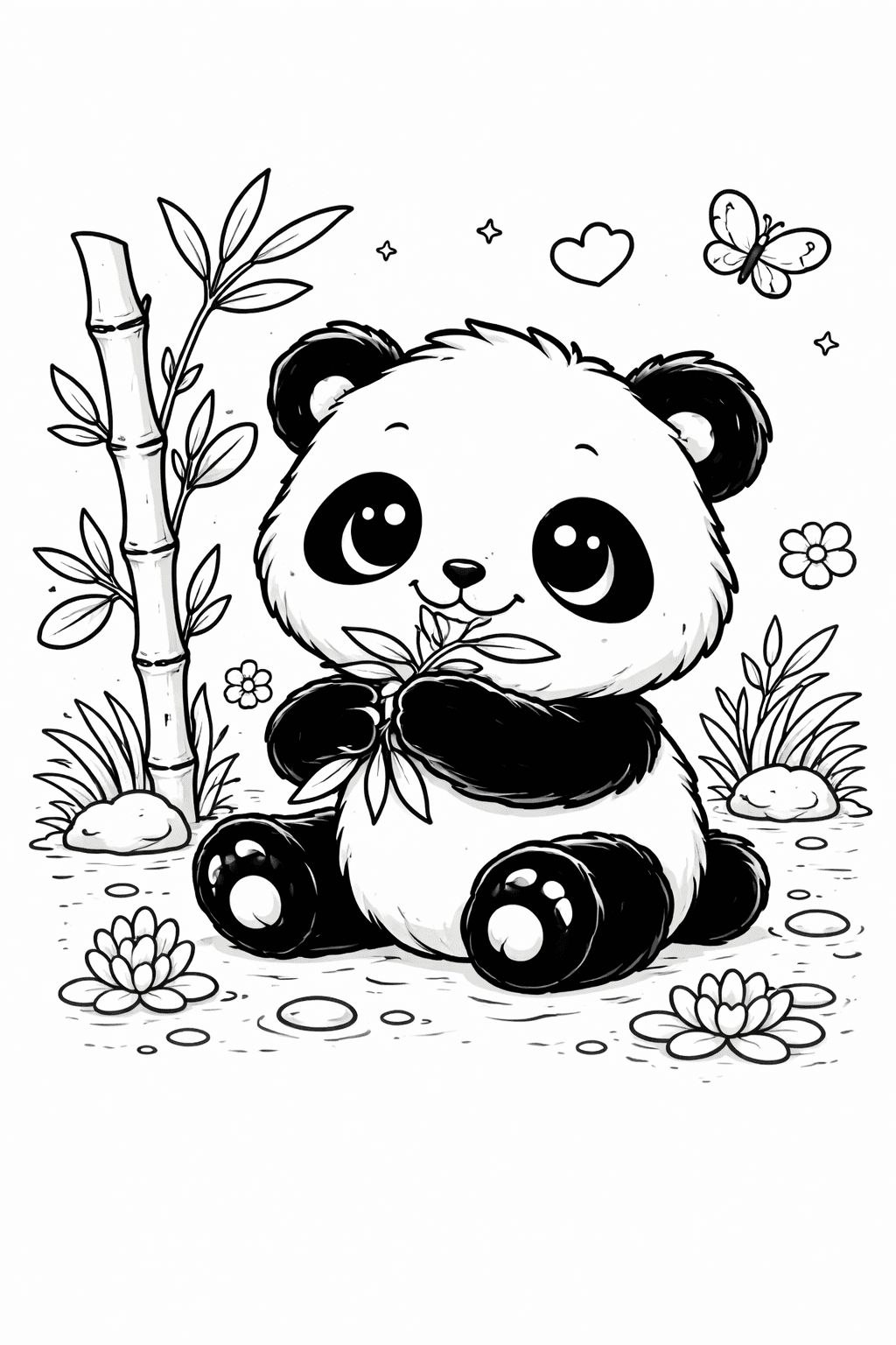Panda Bambu para colorear