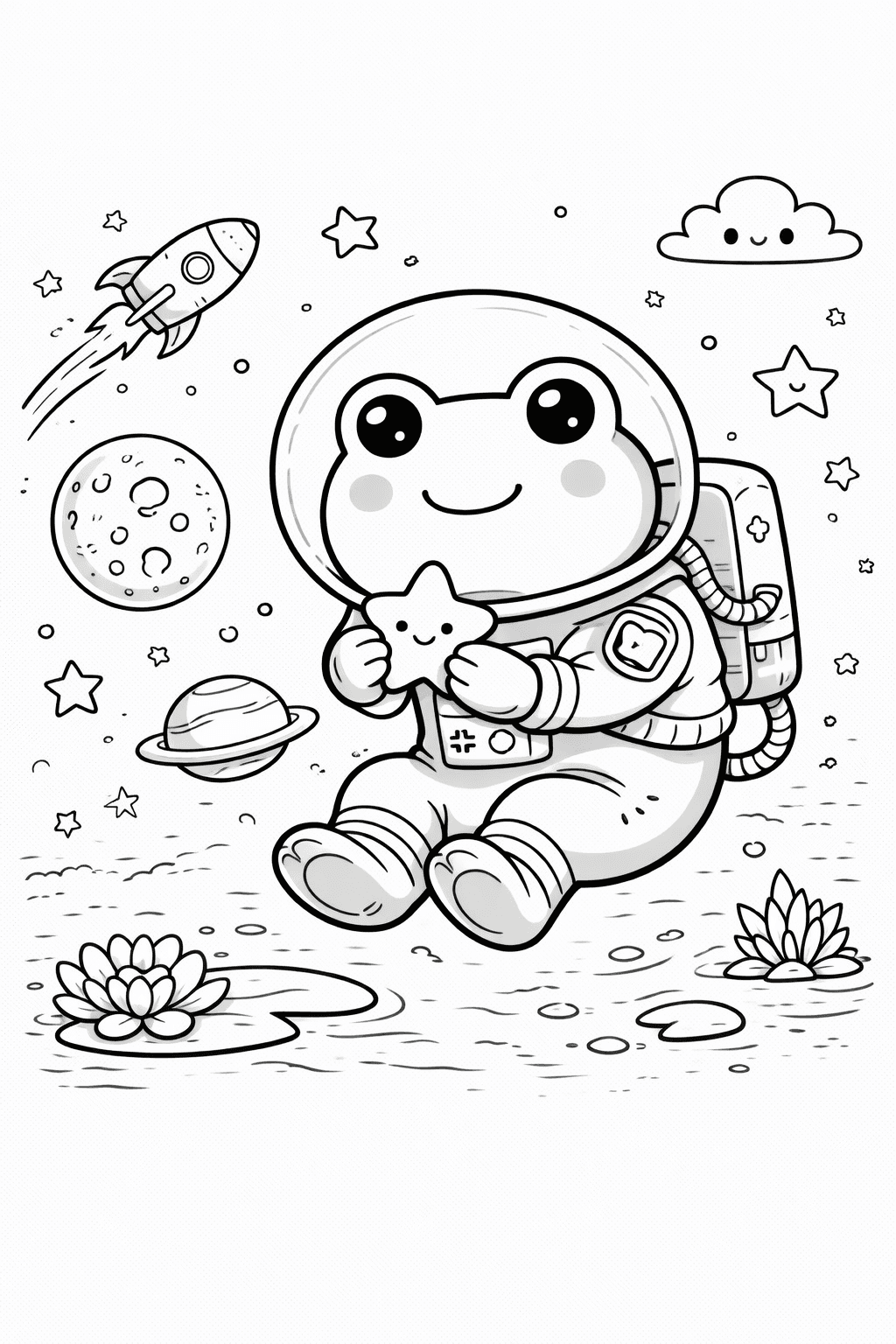 Sapo Astronauta para colorear