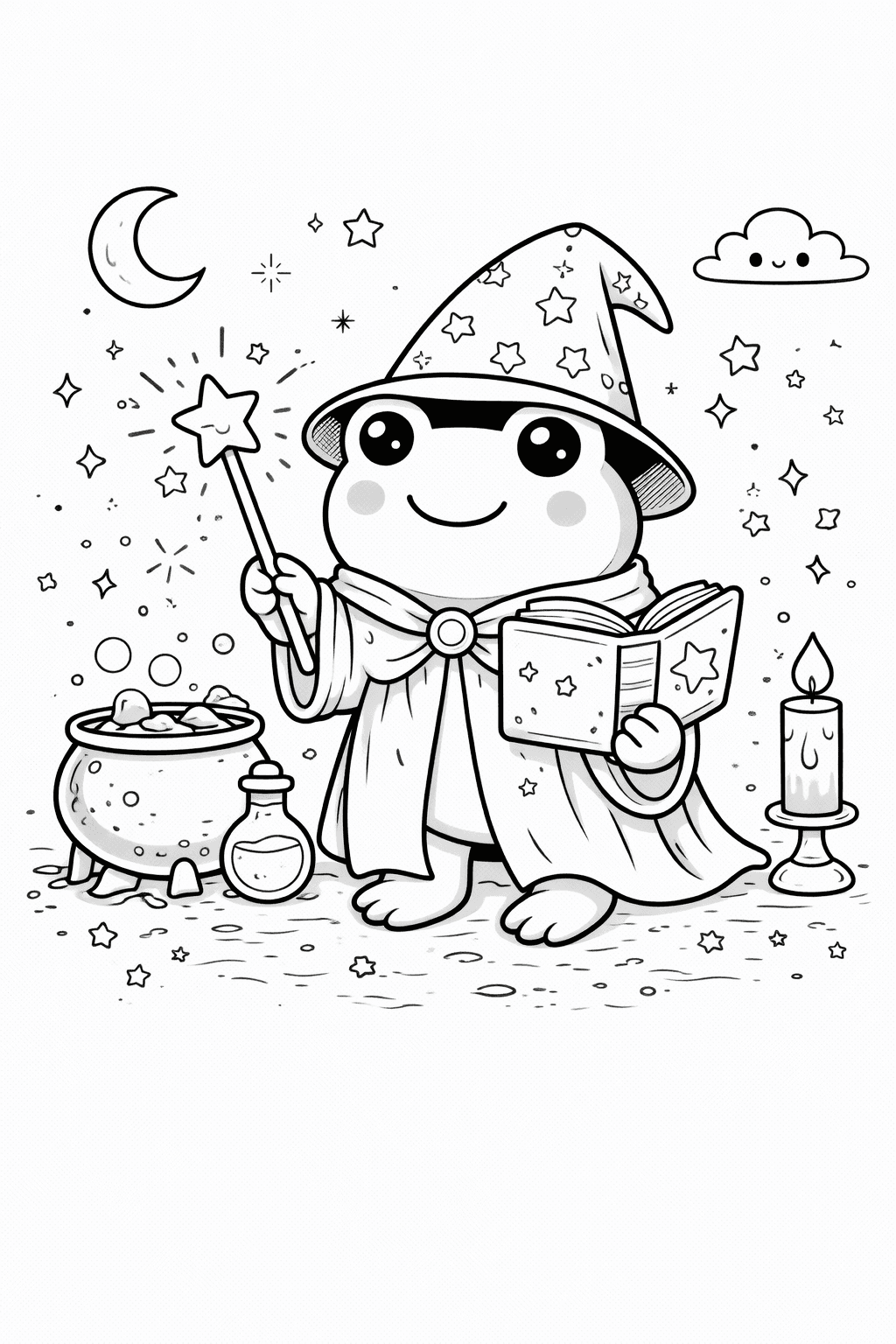 Sapo Mago para colorear