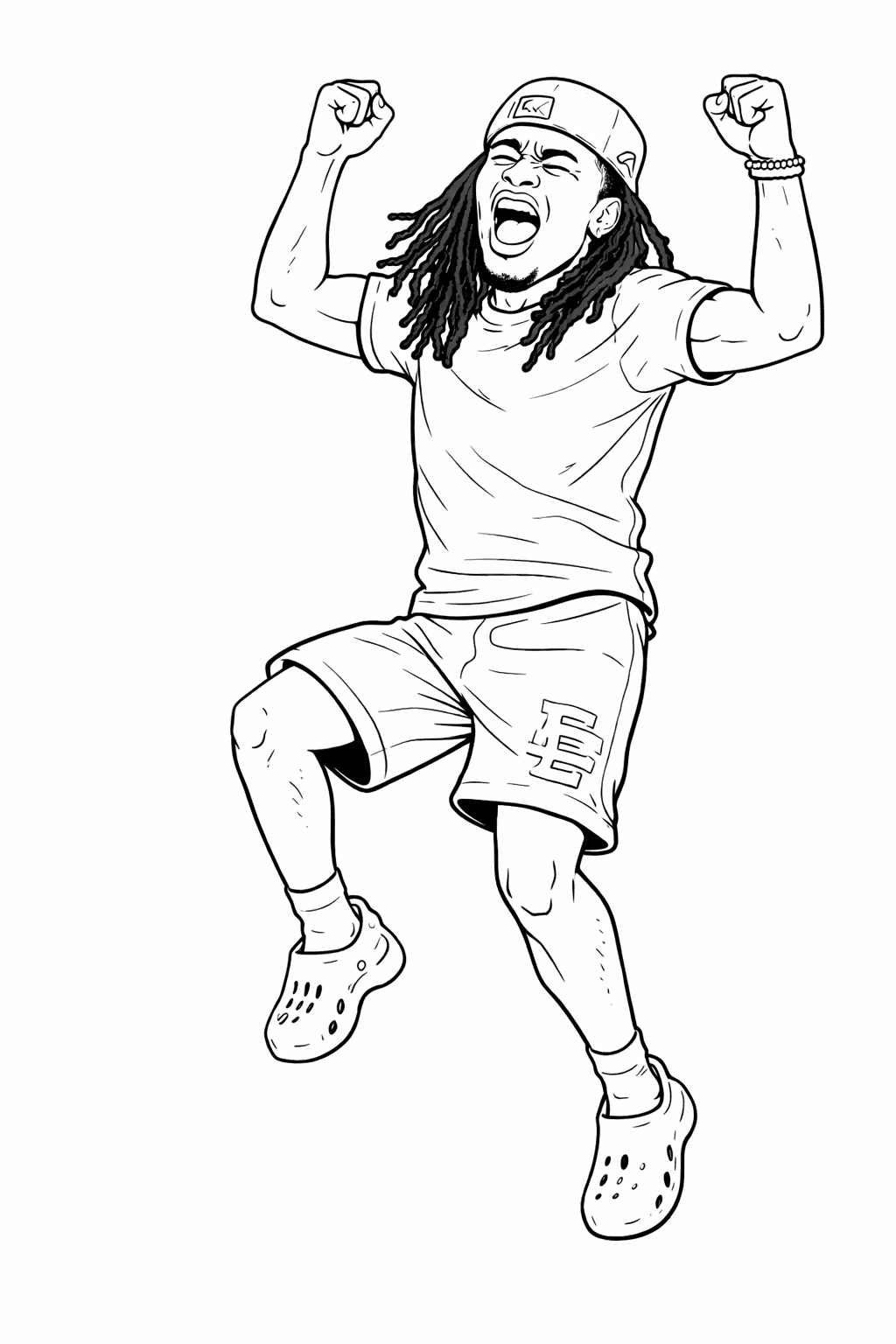 Kai Cenat jump coloring page