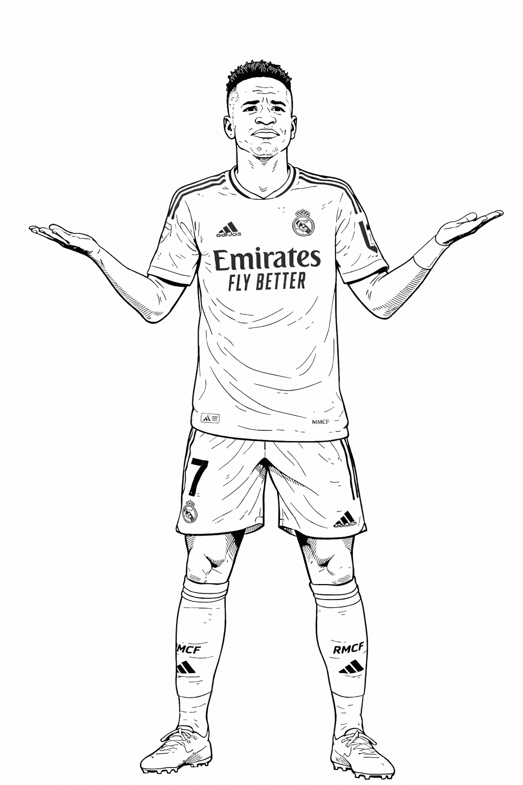 Vinicius Jr para colorear