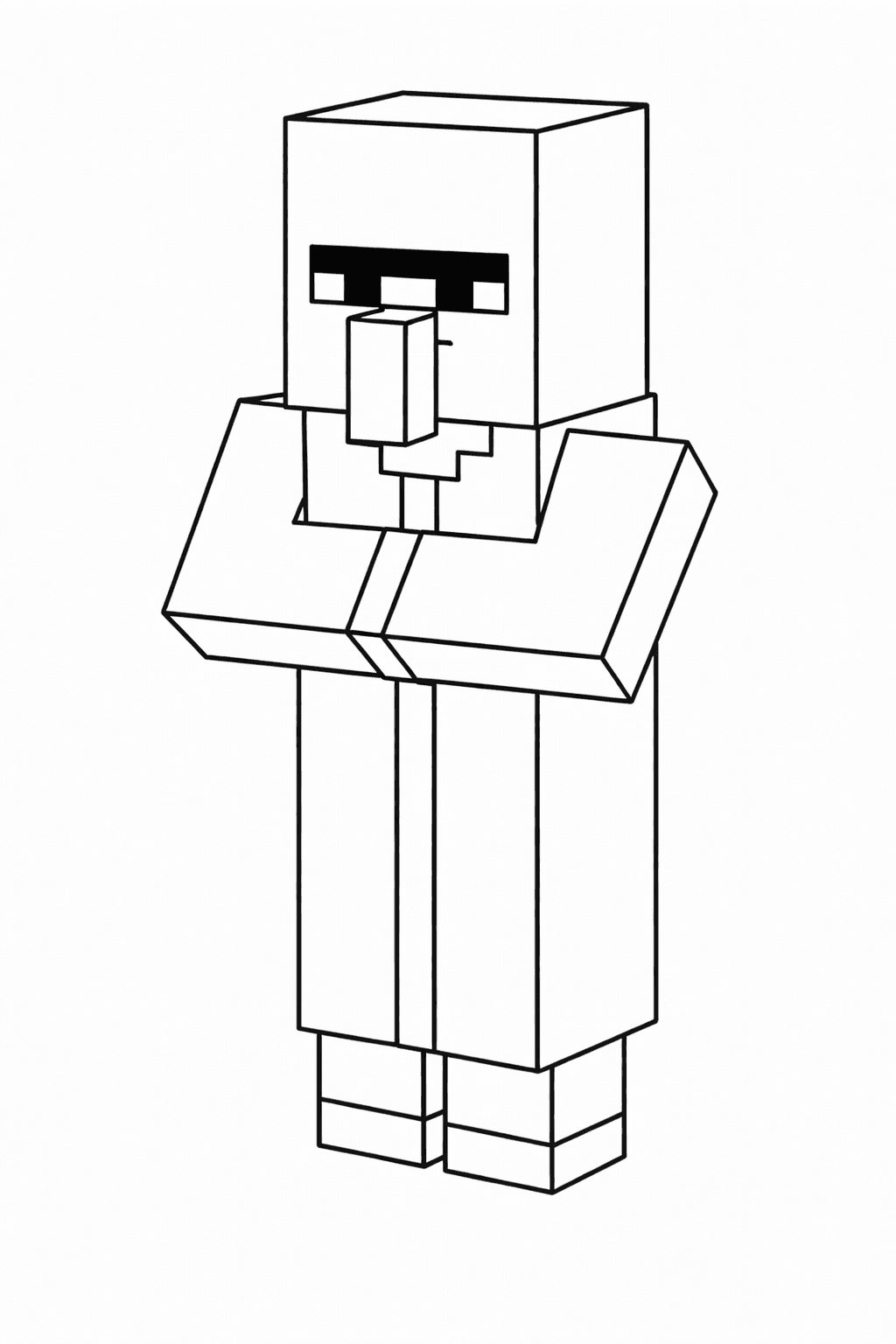 Aldeano Minecraft para colorear