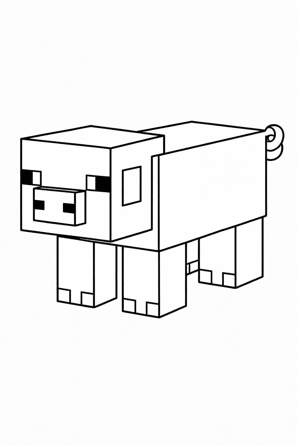 Cerdo Minecraft para colorear
