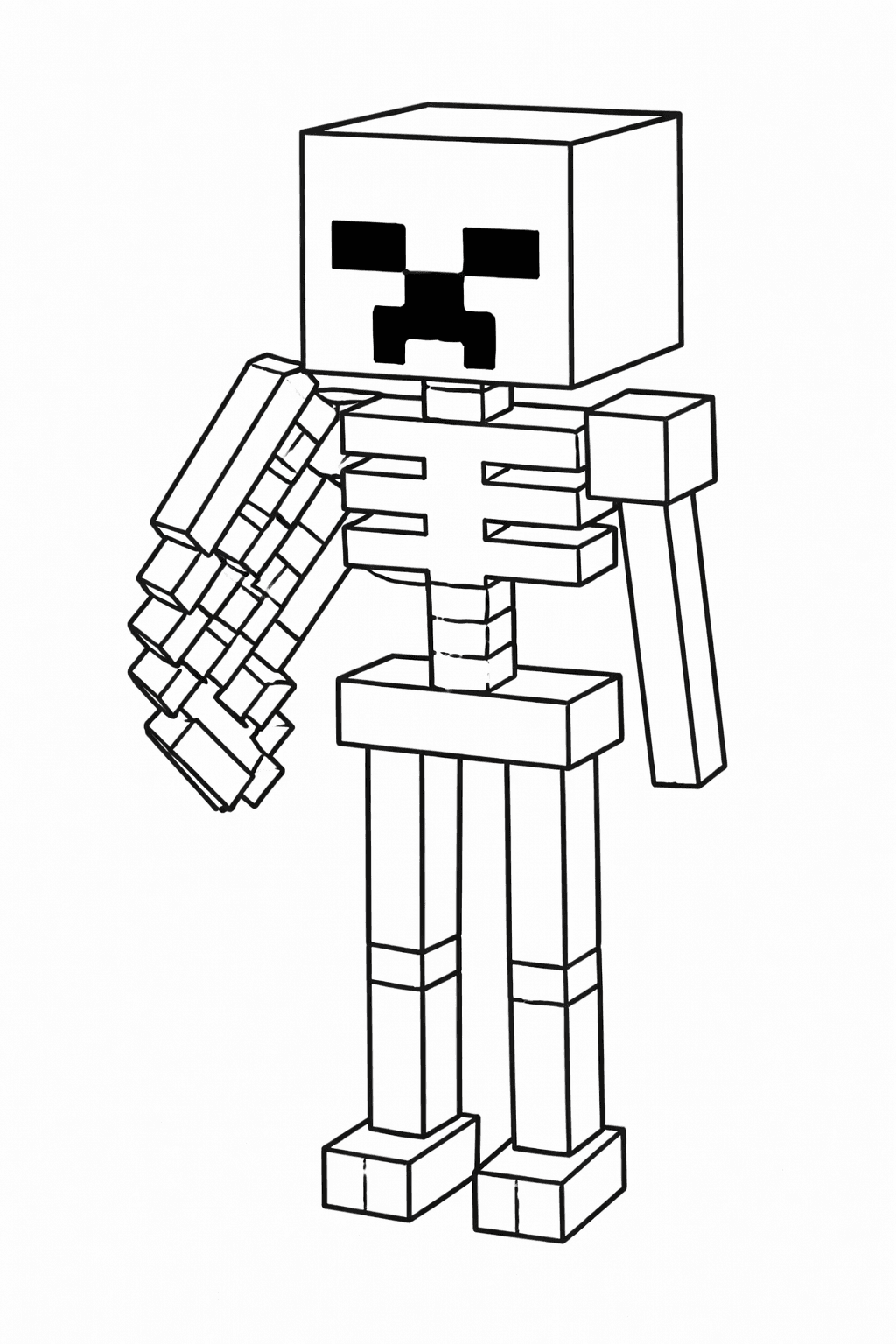 Esqueleto Minecraft para colorear